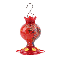 Mangeoire à colibris en verre personnalisée en gros, mangeoire à nectar suspendue pour oiseaux, pour jardin extérieur, cour arrière, OEM ODM