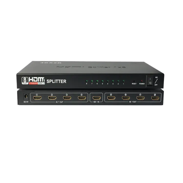 1で8アウト8Ports 1 × 8 HD Splitter Audio Videoため3D HDCP 1080P Support hdスプリッターResolutionにUp 2K