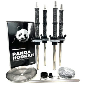 Panda Bamboo Hookah, 4 Diseños, Set de Hookah Shisha, Aleación de Aluminio, 50CM, Set de Hookah Portátil de Vidrio, 1 Manguera, Hookah Árabe Tipo Bolígrafo - Product Image 5