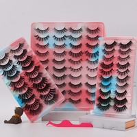 5/8/20 paires de faux cils en fibre PBT coréenne 3D naturelle de 25 mm, faits à la main, bande en coton noir, extension de cils, marque Heartgirl, vente en gros