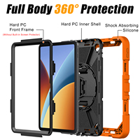 Funda Triple Protección Antigolpes para Tablet Redmi Pad 2 de 9.7 Pulgadas con Correa de Mano Giratoria de 360 Grados, Soporte y Correa para Hombro
