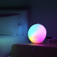 Réveil intelligent avec lumière du soleil, bruit blanc, lampe de table à changement de couleur, réveil avec lumière du soleil, lumière de réveil