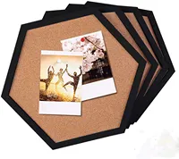 12*12 ''Amazon 4 Pack Đen Hexagon Đóng Khung Thông Báo Thông Báo Thông Báo Cork Tường Gạch Board