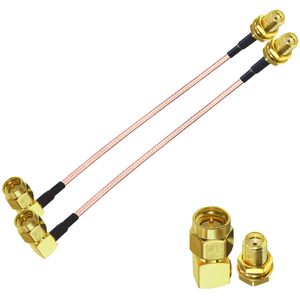 Rg316 RF đồng trục Coax lắp ráp SMA nữ để SMA nam góc phải 15cm 6in FPV ăng ten cáp mở rộng - Product Image 1