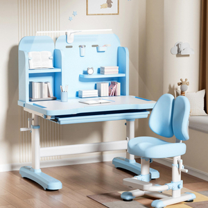 Scrivania Ergonomica Regolabile in Altezza per Bambini con Libreria, Banchi e Sedie Scolastiche, Scrivanie per <span class=keywords><strong>Studenti</strong></span> a Casa - Product Image 5