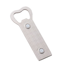 Ouvre-bouteille magnétique pour réfrigérateur en métal vierge de forme rectangulaire, impression par transfert thermique, ouvre-bouteille