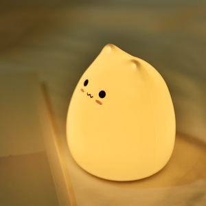 Veilleuse LED en silicone colorée pour enfants, lampe de table, lumière de chambre à coucher, veilleuse tactile à changement de couleur, petit chat adorable - Product Image 2