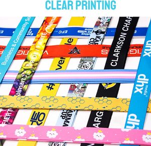 定制个性化聚酯伸缩可调挂绳散装标志文字名称图标女男脖子挂绳办公室公司使用 - Product Image 4