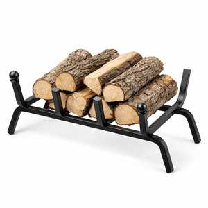 Fireplace <b>Log</b> <b>Rack</b> 30x32x20 Cm Black Wrought Iron With 4 Bars For Wood Storage - Product Image 1