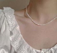 Collier ras du cou en perles baroques de 5-6 mm avec fermoir en argent sterling