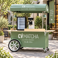 Mini-chariot mobile à pousser pour snacks de rue, avec congélateur à glace roulée, à vendre aux États-Unis avec roues