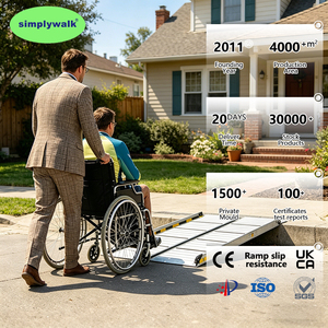 <span class=keywords><strong>Rampe</strong></span> pliante Simplywalk en aluminium de qualité aérospatiale, 300 kg, 88 cm, longueur réglable, chargement de SUV, pour personnes handicapées, conforme à la norme RoHS - Product Image 1