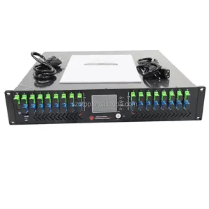 16 Ports 1550nm CATV 17/19/20/21/22/23/24dBm WDM EDFA CATV Network Fiber Optical Amplifier English Web Management