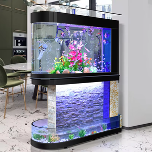 <span class=keywords><strong>Aquarium</strong></span> en verre HD en forme de <span class=keywords><strong>U</strong></span> avec base en cascade et système de filtration - Réservoir d'affichage aquatique multi-scènes pour la maison/le bureau/le commerce - Product Image 2