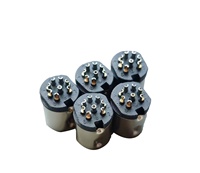 YZTECH DIN POWER Conector Hembra Tipo Soldadura 8P, Contacto de Latón, Carcasa de Nylon, Niquelado, 2A 500V (sin copa de soldadura)
