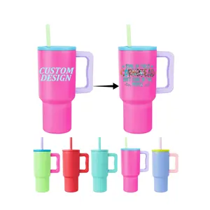 Custom logo Gift for Kids Boys Girls drinking cups matte finish H3.0 simple 24oz kids Silicone Straw Lid vacuum cup tumbler 24oz
