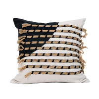 Housse de coussin décorative Wabi-Sabi personnalisée, taie d'oreiller tissée géométrique à pompons pour canapé, lit, hôtel