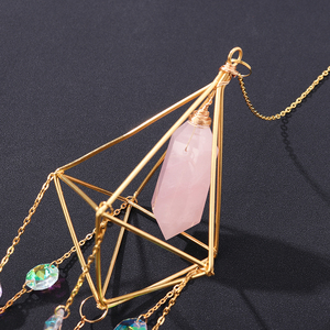 Cadena colgante de iluminación de Luna, decoración de cristal de piedra natural, columna de doble punta, colgante creativo, carillón de viento - Product Image 5