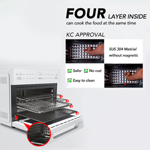 30L công suất lớn thép không gỉ đối lưu lò Countertop Nồi chiên không khí nướng bánh mỳ Lò nướng bánh Pizza Combo điện LCD hiển thị cho - Product Image 3