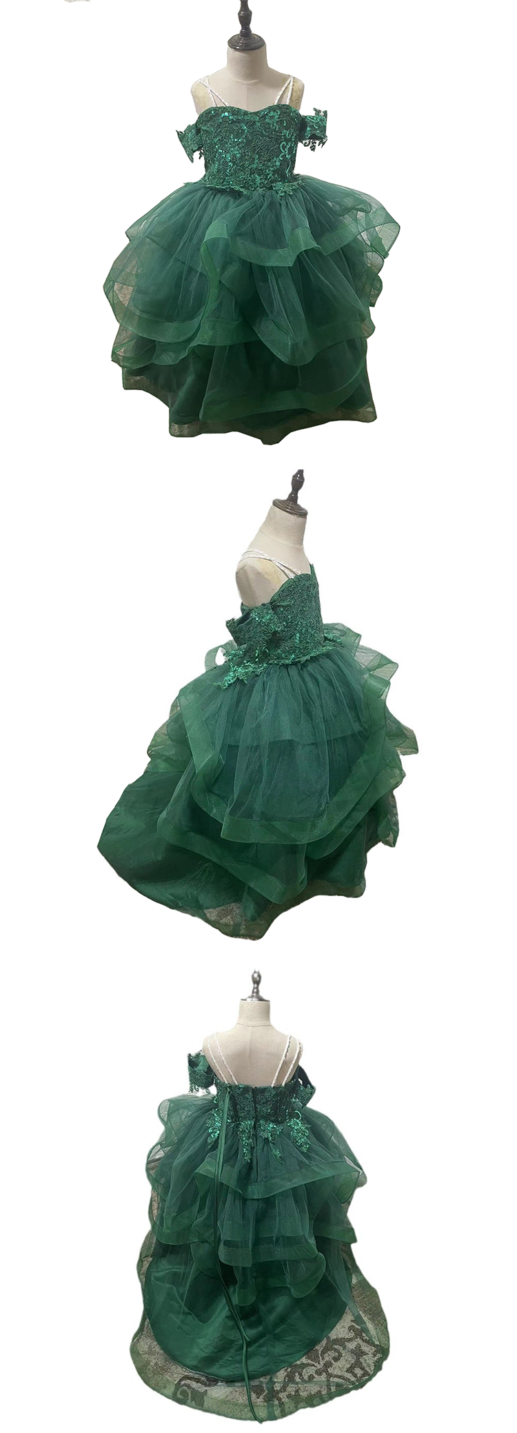 green dresses for 12 year olds BABARONI Tulle Junior Bridesmaid Dresses Satin Top Glamourous Bowknot Green, Green / J4