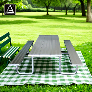 Cantina escolar, mesas de comedor para jardín callejero, mesas de Picnic de aluminio para exteriores, juego de banco y mesa de aluminio para patio y parque para restaurante - Product Image 2
