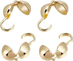Puntas de cuentas de acero inoxidable extremo abierto plegable sobre calotte pequeñas cubiertas de <span class=keywords><strong>nudo</strong></span> para pulseras collares - Product Image 4