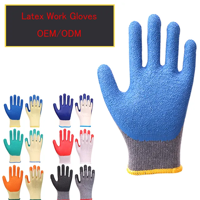 Latex work gloves Xingyu Cotton Shell Latex Coated Construction safety Work Gloves