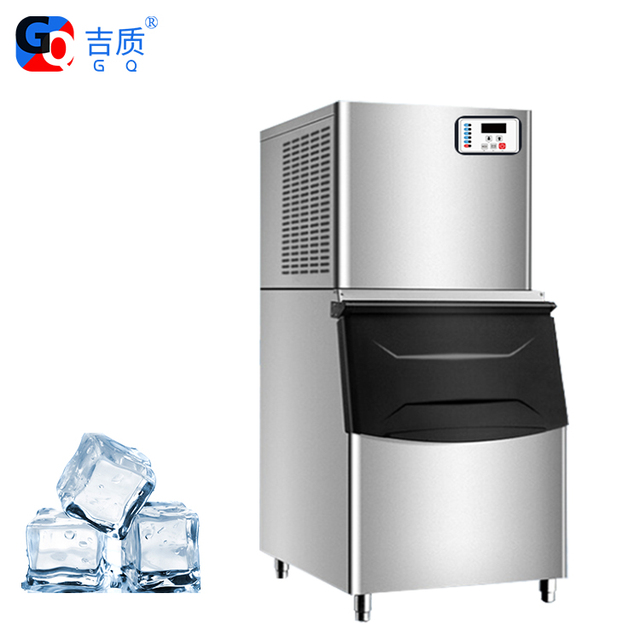 Commercial Automatic Ice Cube Machine GQ-400 400KG/24H Performance Fan Cooling Energy Saving Cube Ice Compressor 200kg Storage