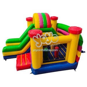 Rainbow Colors Inflatable Dry Combo Bounce House Multi Color Design Play Center Commercial Grade PVC Children <b>Entertainment</b> - Product Image 2