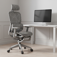 Chaise de bureau moderne en maille, réglable en hauteur, pivotante, avec dossier ailé, structure en acier inoxydable, accoudoirs, idéale pour les longues sessions de travail, chambre et salle à manger