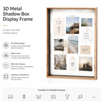 Cadre de présentation de luxe en alliage d'aluminium brossé blanc, profond, pour œuvres d'art, photos et fleurs séchées