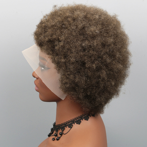Perruque Lace Front 13x4 Marron Afro Kinky Curly en <span class=keywords><strong>Cheveux</strong></span> Humains Vierges Brésiliens Remy avec Dentelle Transparente pour un Aspect Naturel - Product Image 3