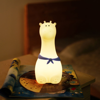 Veilleuse LED en silicone Girafe Rechargeable à Changement de Couleurs Blanc Chaud USB Portable pour Enfants Cadeau Chambre