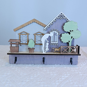 Adorno de Madera de Alta Calidad para el Hogar, Personalizado con 3 Miembros de la Familia, Decoración Hecha <span class=keywords><strong>a</strong></span> Mano para Estantes - Product Image 2