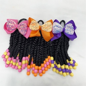 Extensions <span class=keywords><strong>de</strong></span> cheveux synthétiques tressées sur mesure pour enfants, 8 pouces, avec grandes boules à bulles - Product Image 1