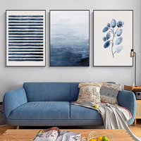 Poster Seni Dinding Tanaman Hijau Minimalis Nordik Ruang Tamu Abstrak Geometri Morandi Lukisan Kanvas Cetak UV Medium Berbahan Minyak