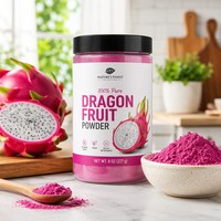 Natuurlijk Drakenvruchtenpoeder FVP-33 Rood Pitaya Poeder Halal Gecertificeerd Supplement 100% Wateroplosbaar Plastic Verpakking