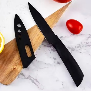 Couteau de chef en acier inoxydable 4Cr13 très tranchant et de haute dureté avec manche en plastique noir durable pour la viande, les légumes et les fruits. - Product Image 3