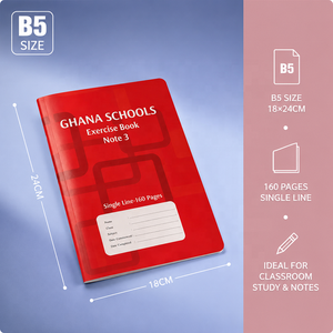 Cahier d'exercices scolaire professionnel de qualité Ghana, 40 feuilles, lignage simple - Product Image 4