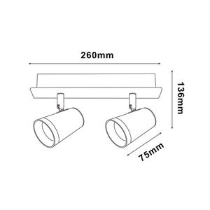 Applique da soffitto orientabile GU10, 2 fari, ideale per l'illuminazione direzionale in casa e in ufficio. - Product Image 1