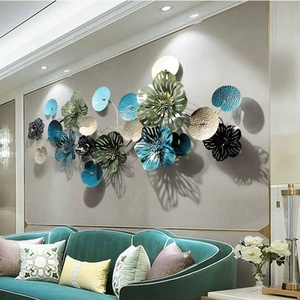 Fourniture d'usine art mural suspendu fleur lotus métal artisanat décor à la maison grandeur nature statue hôtel <span class=keywords><strong>restaurant</strong></span> ornements sculpture en acier - Product Image 1