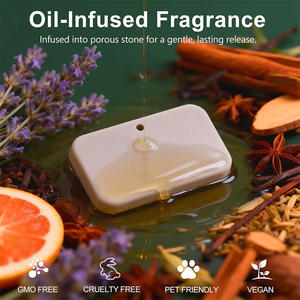 Diffuseur de parfum 2-en-1 en pierre pour voiture avec clip de pare-soleil et diffuseur suspendu, éliminateur d'odeurs longue durée pour voiture ou maison, <span class=keywords><strong>ambre</strong></span> lisse - Product Image 3