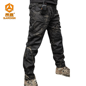 Spring Summer IX6 Men's Tactical Pants Slim Fit Waterproof Camouflage Fans <strong>Combat</strong> <strong>Trousers</strong> Outdoor Cargo Work Pants - Product Image 1