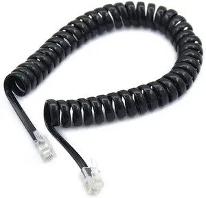 2.5M 24AWG טלפון RJ12 6P6C כבלי זכר לזכר rj12 ספירלת כבל