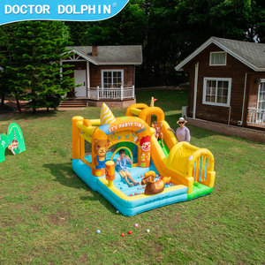 Bác sĩ cá heo mới đến Inflatable thư bị trả lại với trượt trẻ em Inflatable thư bị trả lại nhà lớn nhảy nhà với quạt gió cho sân sau - Product Image 2