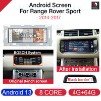 Snapdragon 128G BARU Android 13 10.25" Pemutar Multimedia Mobil untuk Range Rover Sport 2014-2017 Navigasi GPS AndroidAuto Carplay