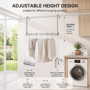 Balcony <strong>Wardrobe</strong> Modern Stainless Steel Clothing Organizer Portable Detachable Rotating Foldable Pants Towels Clothes Quilt - Product Image 6