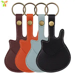 Custom PU Leather Guitar Pick Holder Keychain Guitar Pick Holder Case Bag Durable Guitar Pick Holders For Gifts