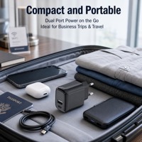 Vente flash - Chargeur rapide USB-A USB-C PD20W avec prise EU, noir et blanc, adaptateur secteur USB universel certifié CE UKCA