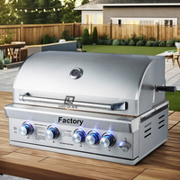 Barbecue à charbon intégré de haute qualité et gril à gaz, assemblage facile, fabriqué en acier inoxydable de qualité supérieure, personnalisable